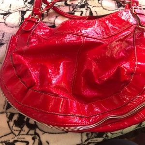 Red Patent leather purse. Very large.